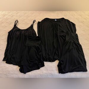 Maternity 4-Piece Black Pajama Set
